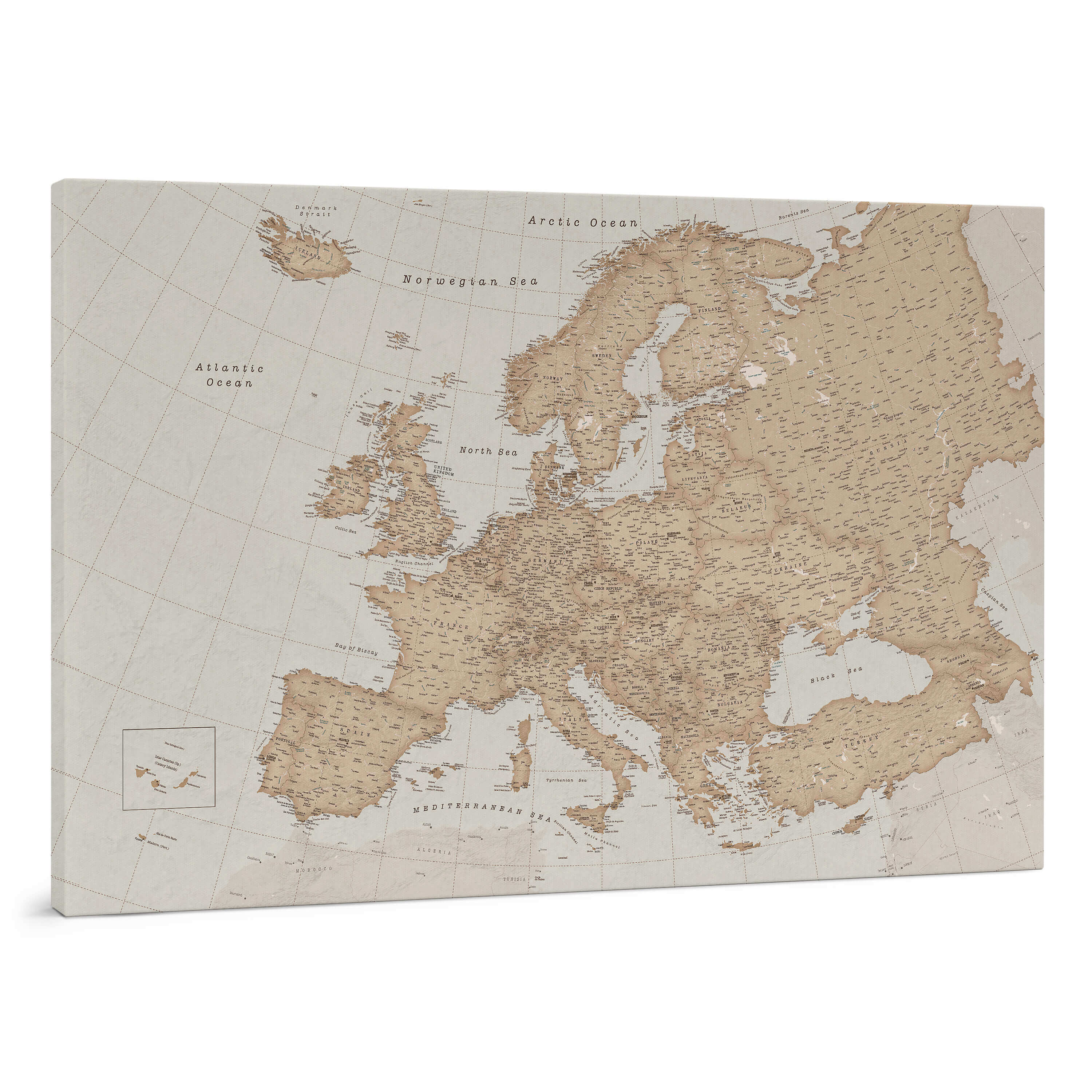 Europakarte Pinnwand – Vintage (Detailliert) Europakarte Pinnwand – Vintage (Detailliert)