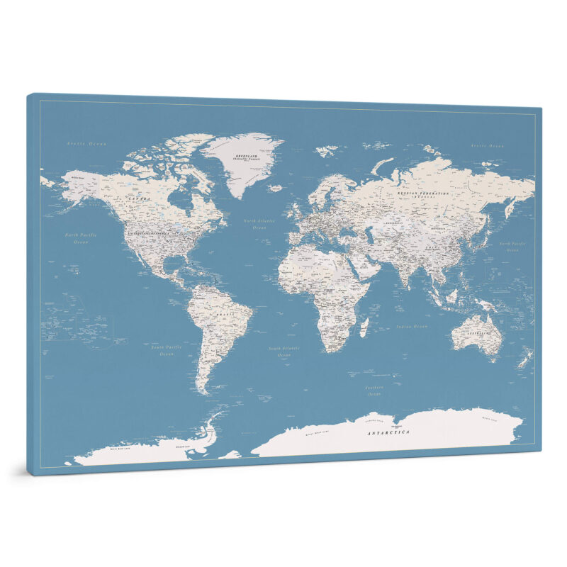 Welt Pinnwand Karte – Hellblau Welt Pinnwand Karte – Hellblau