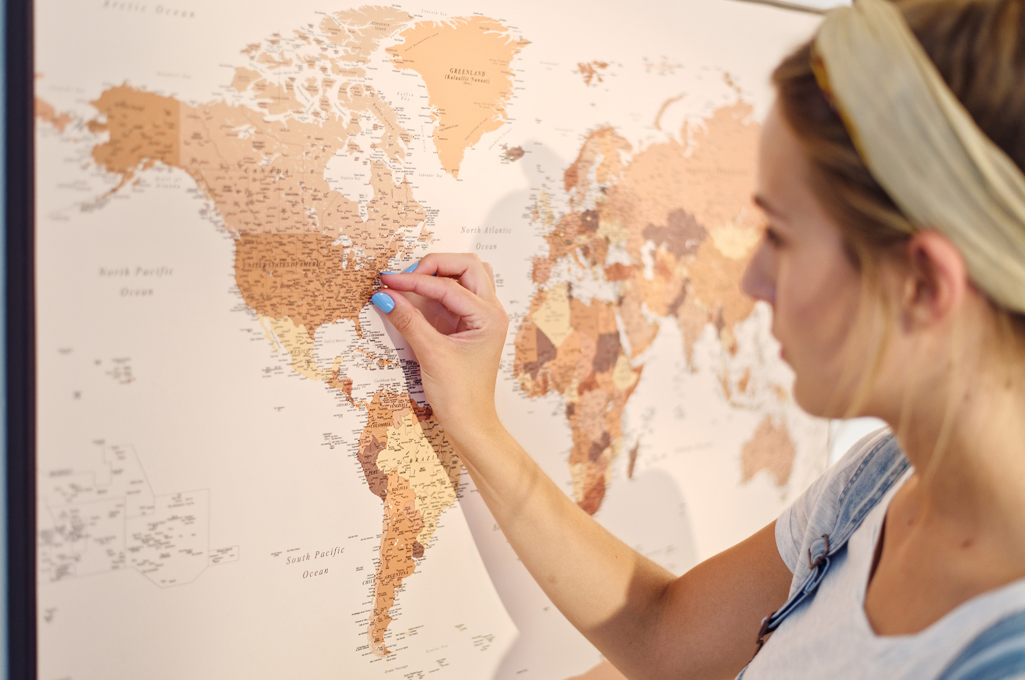 trip map on canvas with push pins world map trip map on canvas with push pins world map