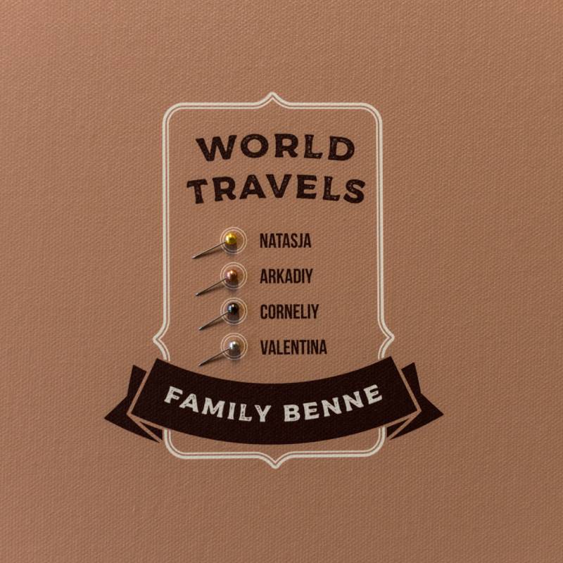 Pinnwand Weltkarte Braun Beige zur Personalisierung Pinnwand Weltkarte Braun Beige zur Personalisierung