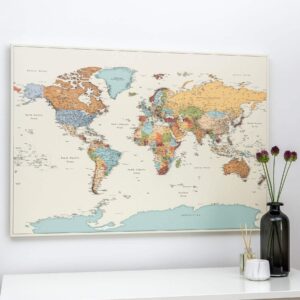 Pinnwand Weltkarte Bunte Detailliert Tripmapworld De