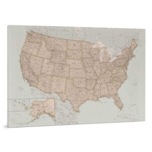 Pinnwand USA Karte – Vintage (Detailliert)