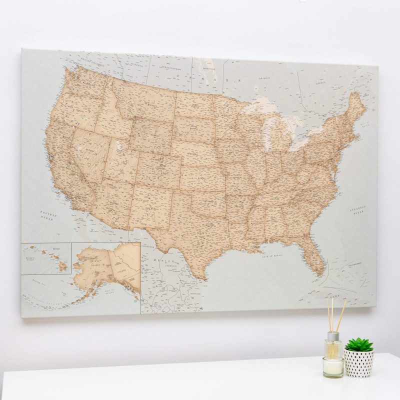 vintage pinnwand usa karte auf leinwand vintage pinnwand usa karte auf leinwand